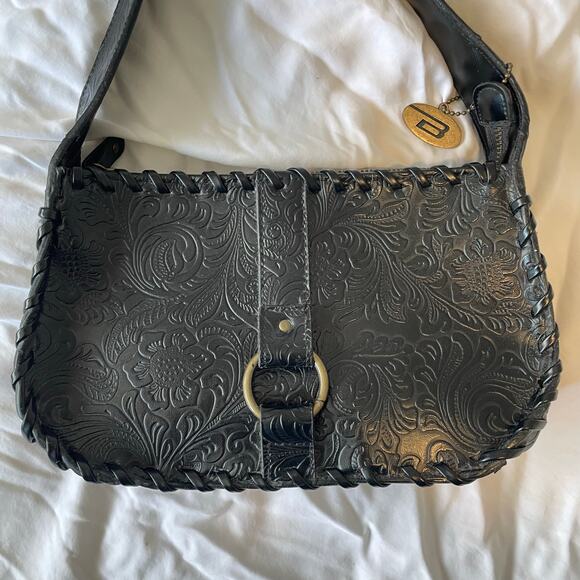 Vintage 90s Bongo black western boho shoulder bag - Picture 2 of 7